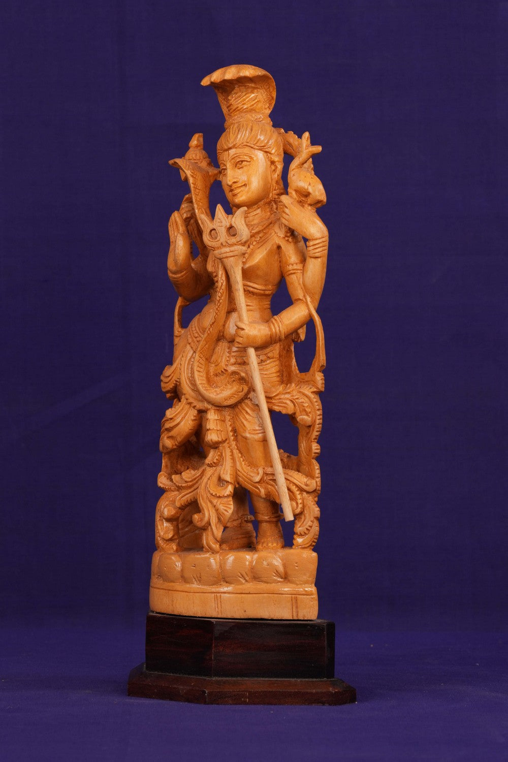 Image of Wooden Lord Shiva Sculpture